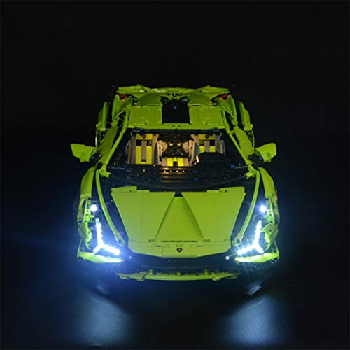 HYZM Kit de Luces para Lego Lamborghini Sián FKP 37 Modelo, Kit de Iluminación Led Light Kit Compatible con Lego Technic 42115 ( Juego de Legos no Incluido )