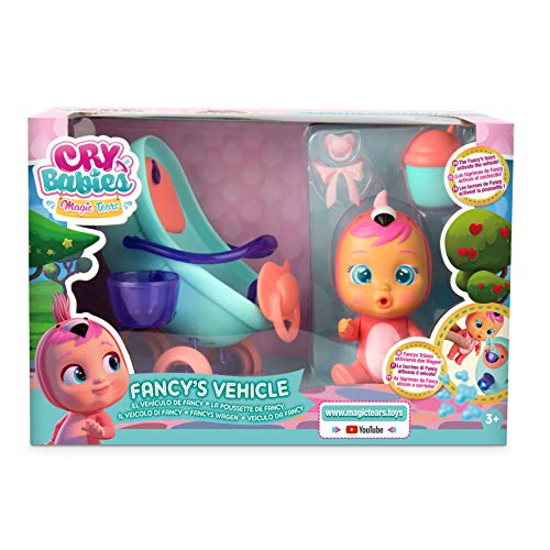 IMC Toys - Bebés Llorones Lágrimas Mágicas, Coche de Fancy (97957) + Toys- Bebés Llorones Lágrimas Mágicas, Bibe Casita - Chupete (97971) , Color/Modelo Surtido