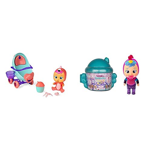 IMC ToysBebés Llorones Lágrimas Mágicas, Coche De Fancy (97957) + Fantasy Casita Alada Mini Muñecas Sopresas Coleccionables con Purpurina Modelo Sorpresa