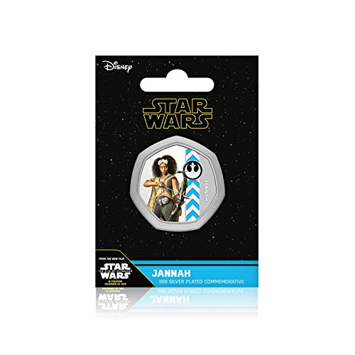 IMPACTO COLECCIONABLES Star Wars El Ascenso de Skywalker - Jannah - Moneda / Medalla Heptagonal 50p, con baño en Plata .999