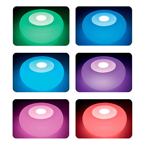 Intex 68697 - Asiento Ottoman flotante con luz LED 6 colores