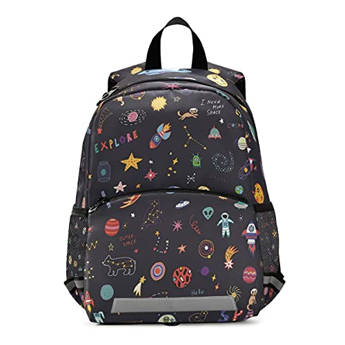 ISAOA Mochila para niños pequeños con riendas para niños, mochila para astronauta espacial planeta para niños, mochila para guardería, bolsa de viaje con clip para el pecho