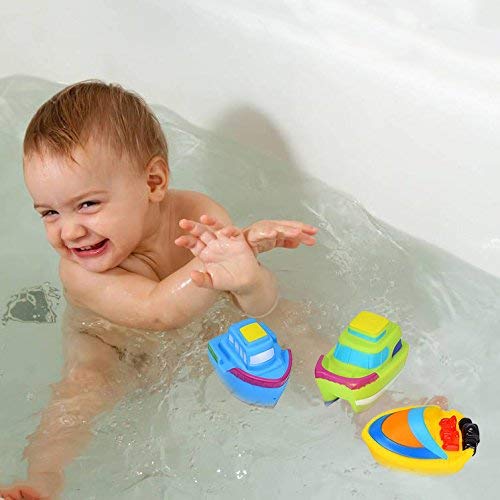 Itian Barcos flotantes - Juguetes de baño, Barco de Baño Juguetes de Bañera para Bebés, Juego de 6