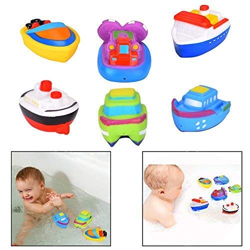 Itian Barcos flotantes - Juguetes de baño, Barco de Baño Juguetes de Bañera para Bebés, Juego de 6