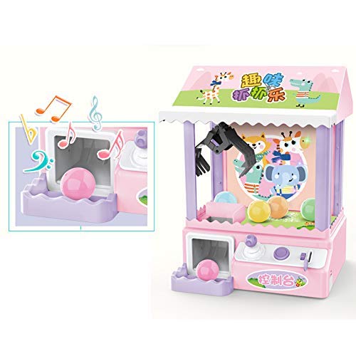 IW.HLMF Candy Grabber Machine Mini Arcade de Interior Juegos Electrónicos para niños Niños Garra con Luces Música Juguete, Rosa B