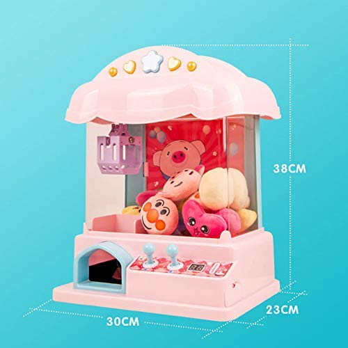 IW.HLMF Candy Grabber with Lights Music Mini Candy Toys Grabber Crane para niños Niños como Regalo Juegos de Interior Arcade Electronic Candy Grabber Machine, Rosa