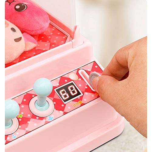 IW.HLMF Candy Grabber with Lights Music Mini Candy Toys Grabber Crane para niños Niños como Regalo Juegos de Interior Arcade Electronic Candy Grabber Machine, Rosa