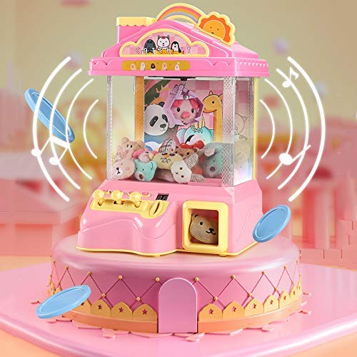 IW.HLMF Mini Candy Grabber con Luces Música Regalo para niños Candy Grabber Machine Arcade Juegos de Interior Electronic Party Claw Machine