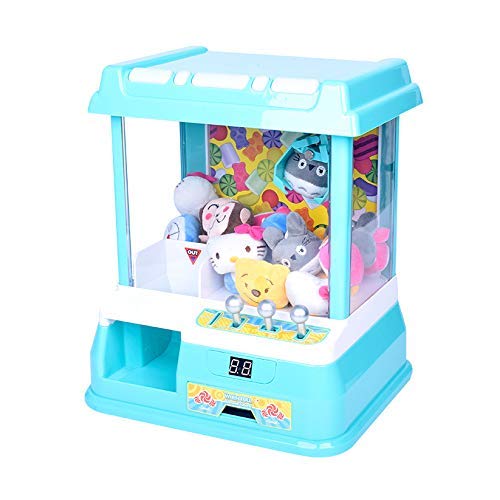 IW.HLMF Mini Claw Machine con Luces Música para niños Niños Candy Grabber Machine Indoor Arcade Games Electronic, Blue