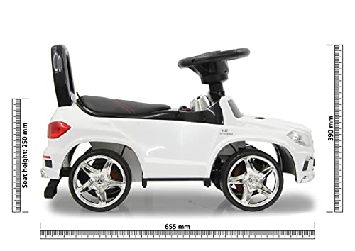 Jamara 460241 - Coche de juguete Mercedes-Benz GL 63 AMG, blanco, 67 x 30.5 x 27.5 cm