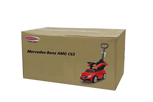 Jamara Mercedes-Benz 460446-Correpasillo AMG C 63 3en1 – Antivuelco, Asiento en Piel sintética, Sonidos, Luces, Protección Lateral, Soporte con función de dirección, Color Rojo (460446)