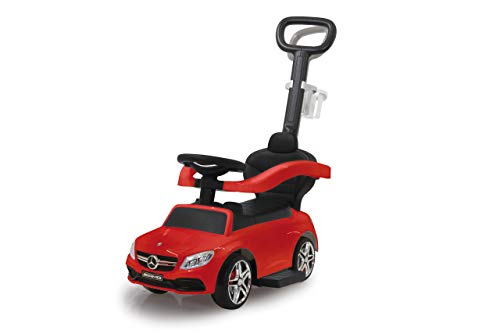 Jamara Mercedes-Benz 460446-Correpasillo AMG C 63 3en1 – Antivuelco, Asiento en Piel sintética, Sonidos, Luces, Protección Lateral, Soporte con función de dirección, Color Rojo (460446)