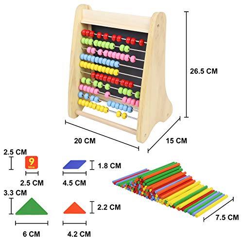 jerryvon Abaco Montessori Pizarra Magnetica Infantil con Puzzle Magnetico Abacus Material Matematicas Montessori Juguetes de Madera Juegos Educativos Regalos Juguetes Niños Niñas 3 4 5 6 Años