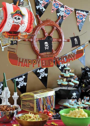 JeVenis 30 globos de barco pirata para fiesta de cumpleaños temática de pirata