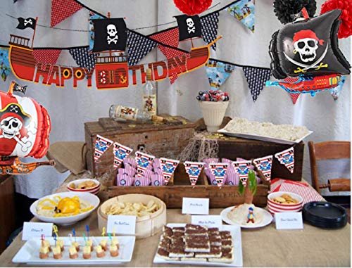 JeVenis 30 globos de barco pirata para fiesta de cumpleaños temática de pirata