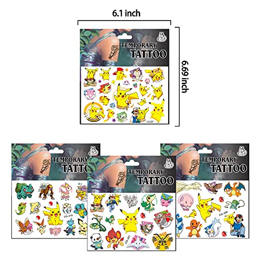 Juego de 40 piezas Pokémon pulsera pegatinas mini figuras de acción Pokémon cumpleaños Party Supplies regalos para niños adultos