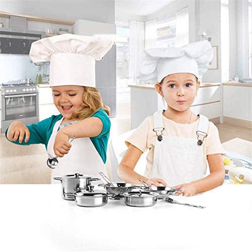 Juguetes de Cocina para Niños, Juguetes de Cocina de Acero Inoxidable, Ollas y Sartenes de Acero Inoxidable, Utensilios de Cocina, Utensilios de Cocina, Sartenes para Niños y Niñas