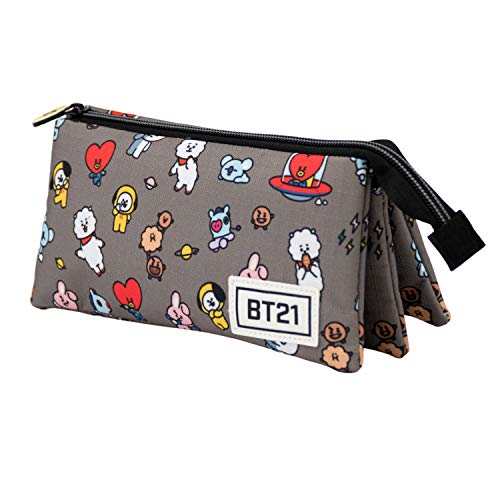 Karactermania 00053 BT21 -Estuche Portatodo Triple HS, Multicolor, Única