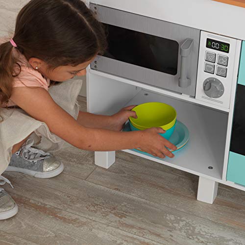 KidKraft- Gourmet Chef Cocina de juguete de madera con máquina de hielo, Color Gris (53421)