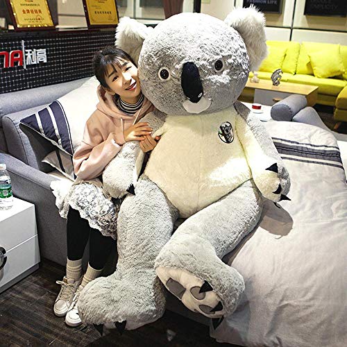 KXCAQ 70cm-95cm Juguete de Koala de Felpa súper Grande Juguete de muñeca de Koala Gigante de Peluche para niños Abrazar Animales de Peluche para Dormir para Regalo Niño Aproximadamente 95cm Gris