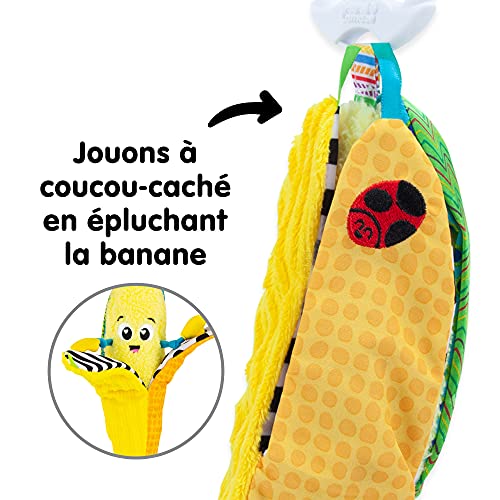 LAMAZE Bea the Banana, clip en el cochecito y cochecito de bebé recién nacido, juguete sensorial para bebés con colores y sonidos, juguete de desarrollo para niños y niñas de 0 a 24 meses