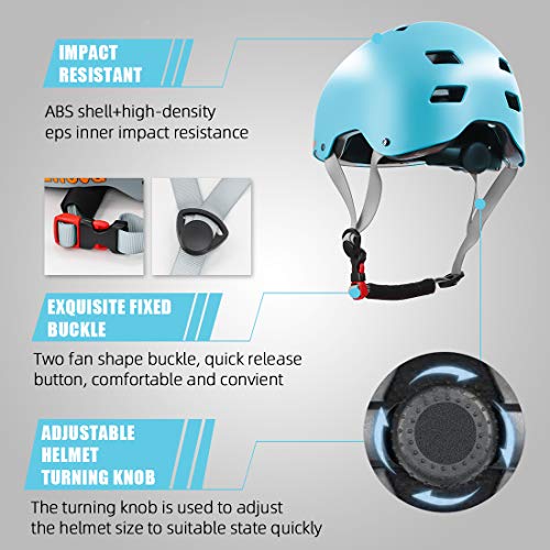 LANOVAGEAR Casco Skate,Casco Bicicleta con CE Certifiacdo,Unisex Adultos Jovenes Ninos Casco Patinete para Ciclismo Skate Patinaje Skateboard