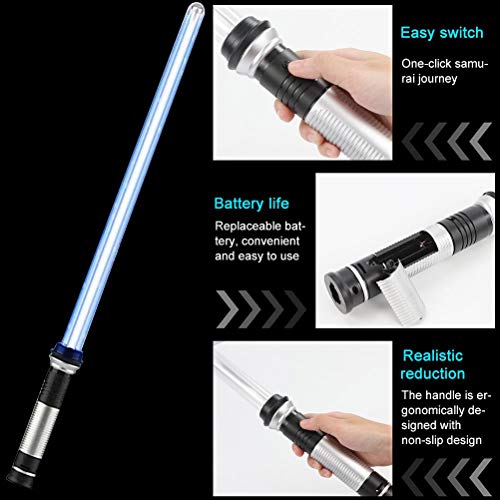 Lightsaber Chopsticks - Juego de 2 espadas luminosas extensibles con cambio de color RGB electrónico, sable de luz LED 2 en 1, espada extensible y plegable, con sonido