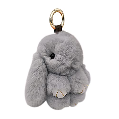 Lindo Llavero De Conejito De Peluche, Llavero De Piel De Conejo, Llavero De Conejito De Peluche, Llavero De Pom-Pom De Muñeco De Peluche De Juguete, Llavero De Conejito Esponjoso Lindo