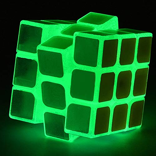 LinGo Cubo Mágico El Plastico Cubo Fluorescente 3X3 Speed Cube No Tóxico E Insípido Puzzle Cube Juguete Educativo Rompecabezas para Navidad Regalo De Acción De Gracias Niños Adultos