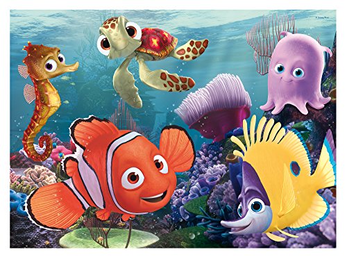 Lisciani Puzzle Maxi Floor para niños de 60 piezas 2 en 1, Doble Cara con reverso para colorear - Disney Nemo 48243