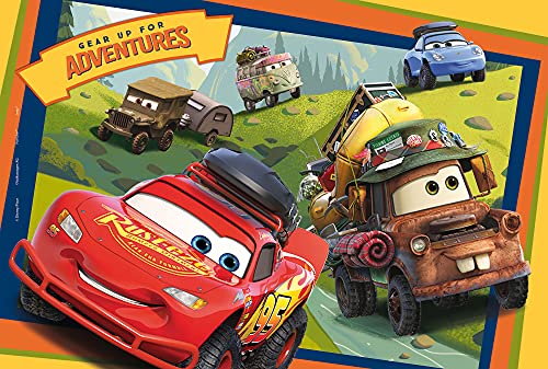 Lisciani Puzzle para niños, 2 puzles de 12 piezas 2 en 1, Doble Cara con reverso para colorear - Disney Cars 86542