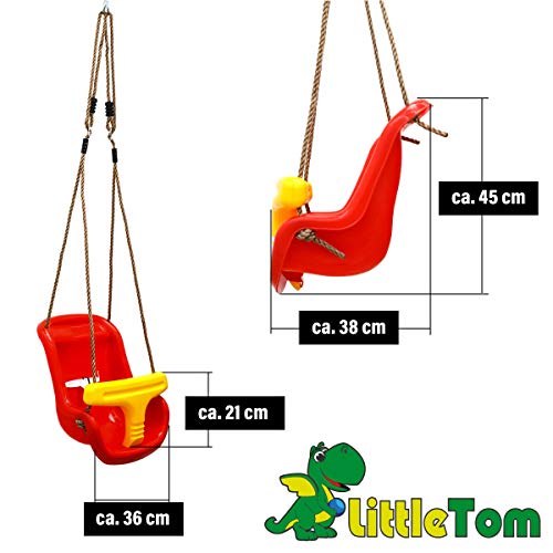 LittleTom Columpio de Bebé 45x36x38cm Juguete de Exterior para niño pequeño Rojo