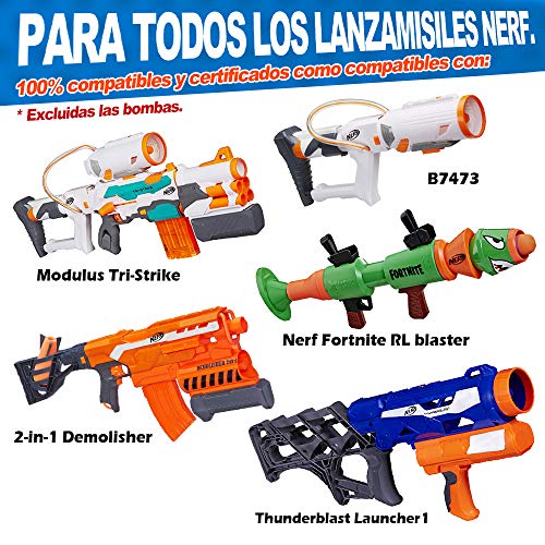 LVHERO Pack de 3 Mega Dardos para Nerf N-Strike Elite Missile Series