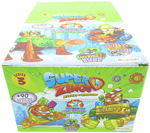 Magicbox - SUPERZINGS Serie 3 Conjunto Completo 8 Dual Box 16 Figuras 8 Superslider + 8 Superbot Original Super Zings