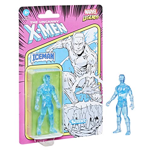 Marvel Figura de acción de 9,5 cm de Iceman de Retro 375 Collection de Hasbro Legends