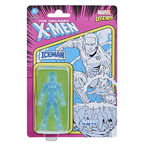 Marvel Figura de acción de 9,5 cm de Iceman de Retro 375 Collection de Hasbro Legends