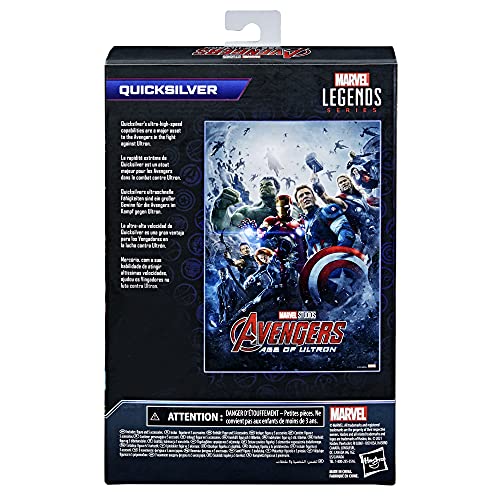 Marvel Hasbro F0186 Legends Series - Figura de Quicksilver de 15 cm - Personaje de la Saga Infinity - Diseño Premium - Figura y 5 Accesorios