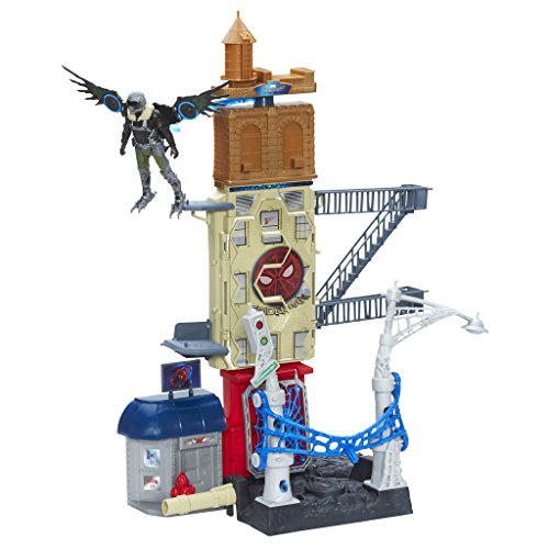 Marvel Spiderman - Web city, playset de 56 cm con figuras de acción de Spider-Man y El Buitre de 15 cm cada una - Playset con 4 niveles de juego - (Hasbro B9692EU4)