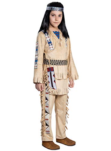 Maskworld Winnetou - Disfraz infantil de indios occidentales, talla 110 – 116, disfraces con licencia de las películas de Karl May, para carnaval y fiestas temáticas