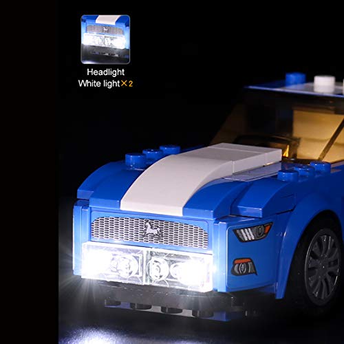 Mecotecn Kit de iluminación LED para Lego Speed Champions 75871 – Ford Mustang GT (modelo Lego no incluido)