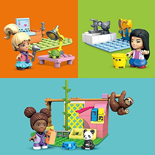 Mega Construx Barbie Cuidado de animales, clínica veterinaria de juguete con muñecas, bloques de construcción y accesorios (Mattel GYH09)