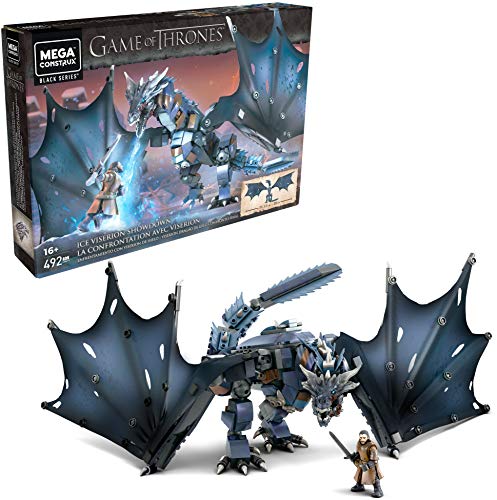 Mega Construx Juego de Tronos Enfrentamiento con Viserion 492 piezas, bloques de construcción (Mattel GMN74)