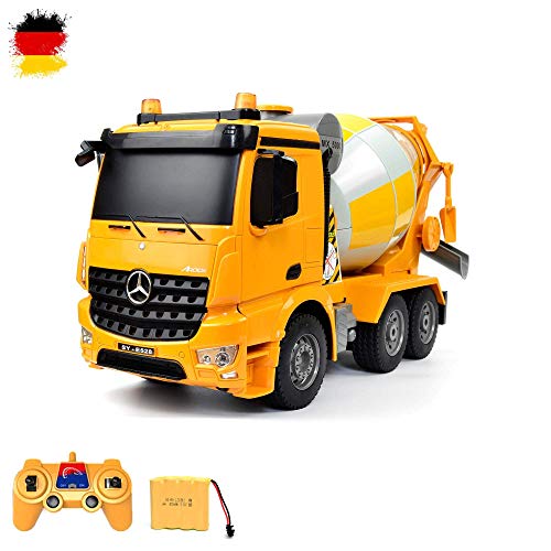 Mercedes-Benz arocs de Original 2.4 GHz RC Control Remoto (Cemento batidora Hormigonera Truck Camiones, batería recargable, salpicaduras de agua, función de sonido y LED de efectos, 1: 26 Escala