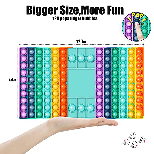 Milestar Big Pop it Game Fidget Toy, Push Bubble Pop Chess Board Games Two-Player Battle Fidget Pop Sensory Toys, Juguetes para padres e hijos, Juguetes para jugar con amigos, Los mejores regalos para