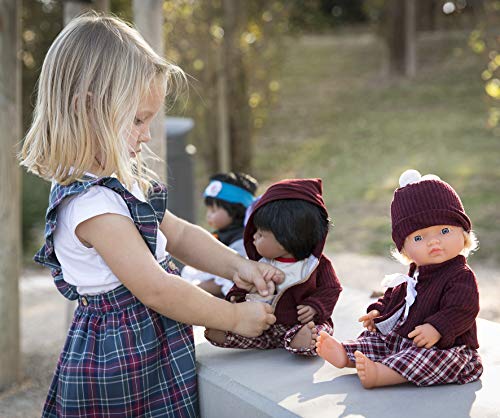 Miniland – Muñeco bebé Africano Niño de vinilo suave de 38cm con rasgos étnicos y sexuado para el aprendizaje de la diversidad con suave y agradable perfume. Presentado en caja de regalo.