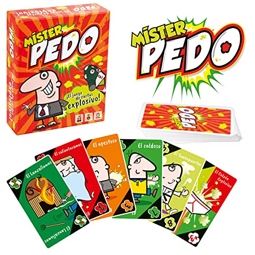 Míster Pedo, Juegos de cartas Explosivos, juego de mesa para niños 8 años o más, Imita Los Pedos Más Apestosos, Dinámico y Divertido