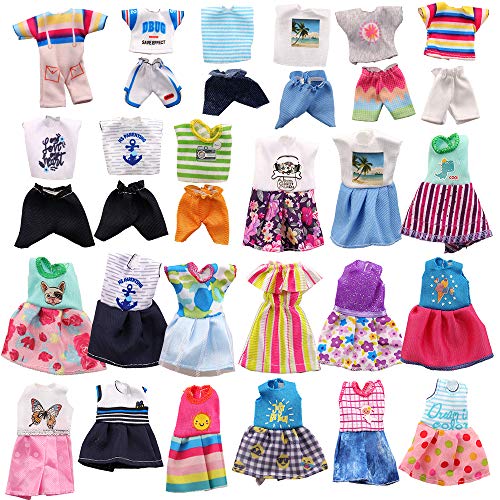 Miunana 5 Trajes para Chelsea Muñeca de 6 Pulgadas Niño + 5 Vestidos para Chelsea Muñeca De 6 Pulgadas Niña + 2 PCS Zapatos