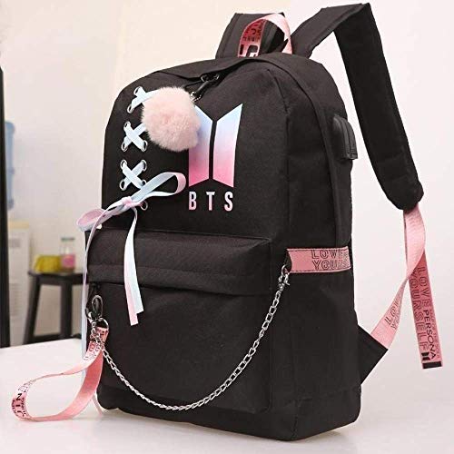 Mochila AliKpop USB BTS Jimin Suga Jin Taehyung V Jungkook coreana, casual, mochila para portátil, bolsa para la universidad, bolsa de libro, bolsa de escuela