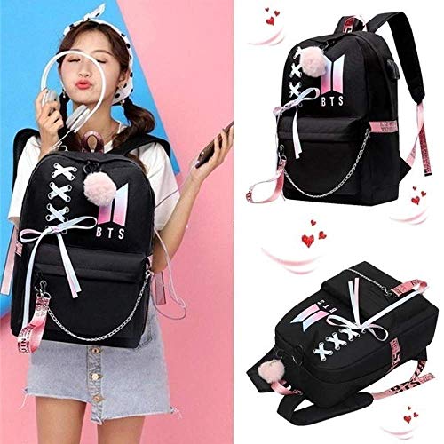 Mochila AliKpop USB BTS Jimin Suga Jin Taehyung V Jungkook coreana, casual, mochila para portátil, bolsa para la universidad, bolsa de libro, bolsa de escuela