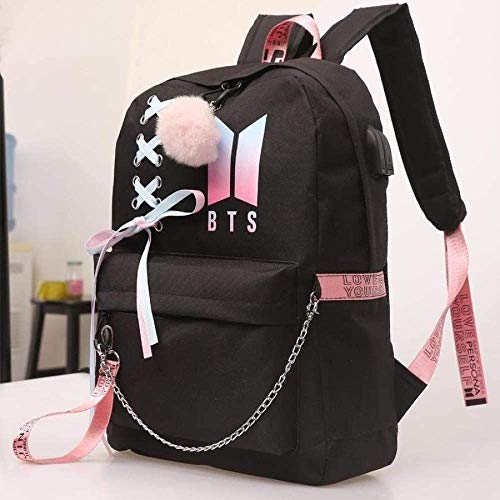 Mochila USB BTS Jimin Suga Jin Taehyung V Jungkook coreano Casual Mochila Daypack Portátil Bolsa de la Escuela Universitaria